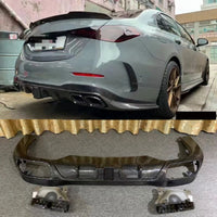 Diffuseur Arrière Carbone avec Embouts d'Échappement Mercedes Classe C W206 2023 C200 C260 C300
