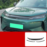 Calandre BYD Atto 3 Evo 2026 Bandeau Supérieur et Sourcils d'Optiques Style Racing, Kit 3 Pièces Aspect Carbone ou Noir