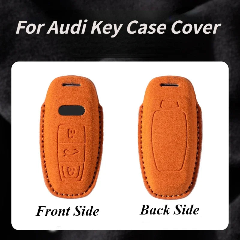 Coque de Clé Audi en Daim A3 A4 A5 A6 A7 A8 Q3 Q4 Q5 Q8 Étui de Protection Télécommande Type A, B ou C