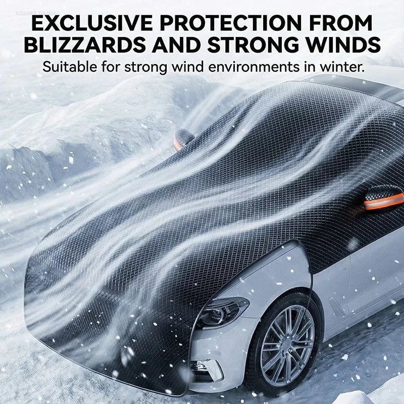 Housse Pare-Brise Voiture Hiver Grande Taille 280 x 235 cm Noire