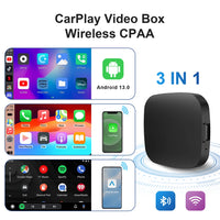 Boîtier CarPlay Android Auto Sans Fil AI Box Android 13 Bluetooth 5.0 GPS