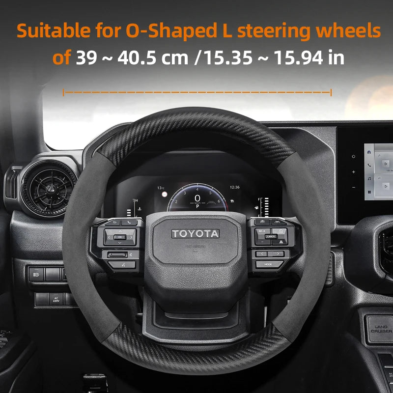 Couvre Volant Toyota Yaris, Corolla, C-HR, RAV4, Hilux, Aygo en Daim et Carbone, Tailles S, M et L