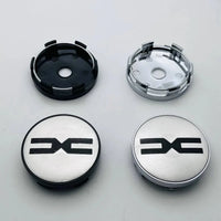 Cache-Moyeux 60 mm Avec Emblème Dacia Spring Duster Lot de 4 Noir ou Argent