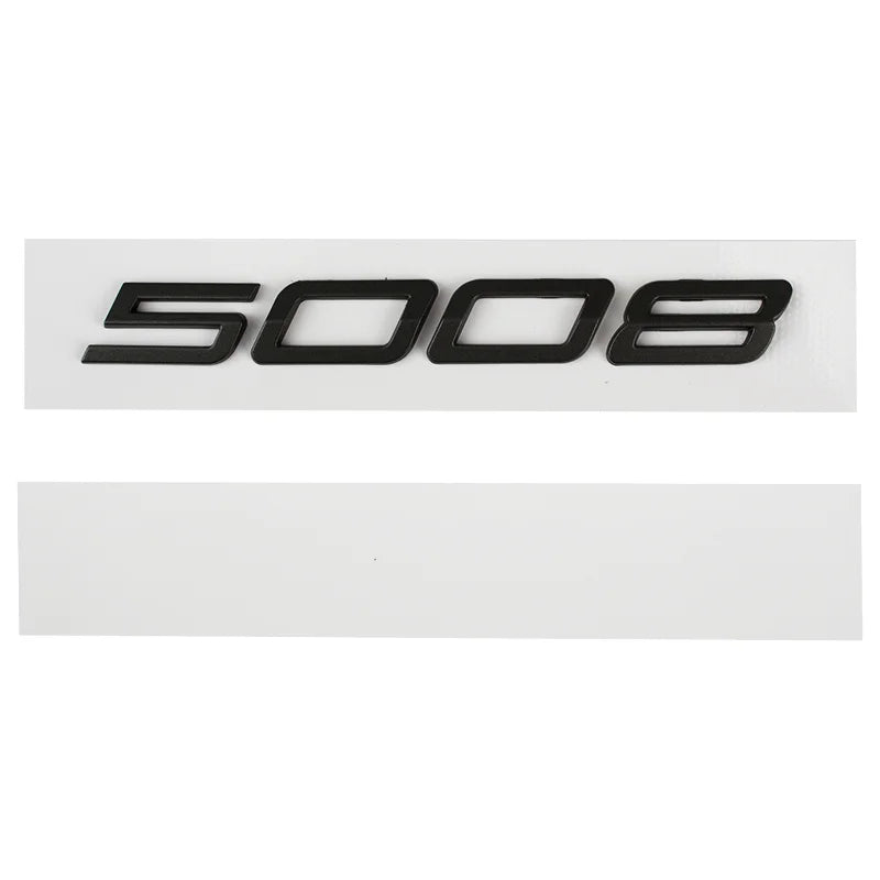 Logo Peugeot 2008, 3008, 4008 et 5008 en ABS 3D, Emblème Chiffres de Coffre 2023-2025, Noir Brillant, Gris Foncé ou Chrome