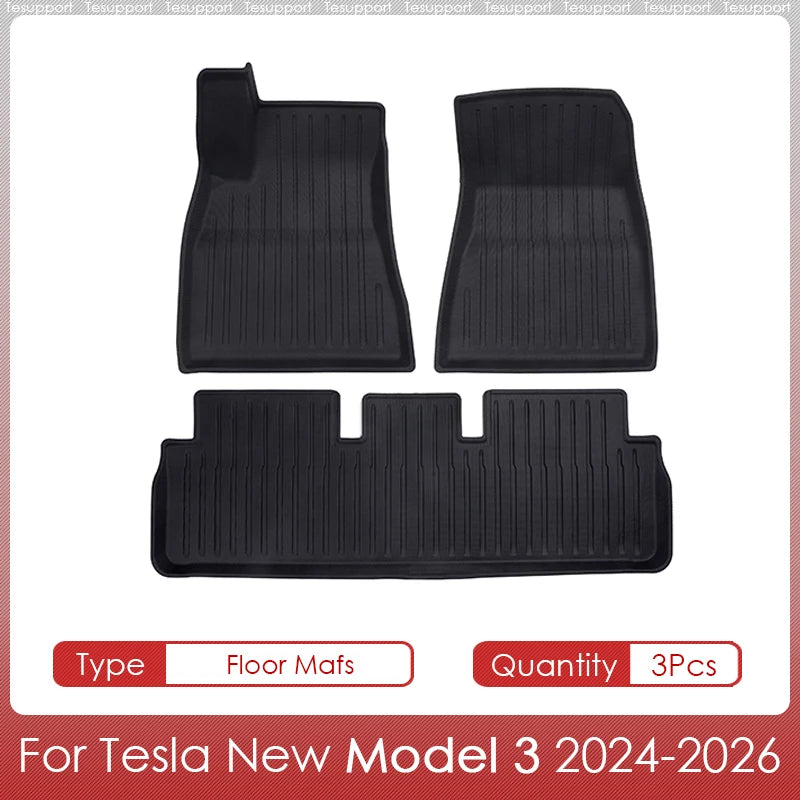 Tapis de Sol et de Malle Tesla Model 3 Highland 2024-2026 TPE Étanches Antidérapants