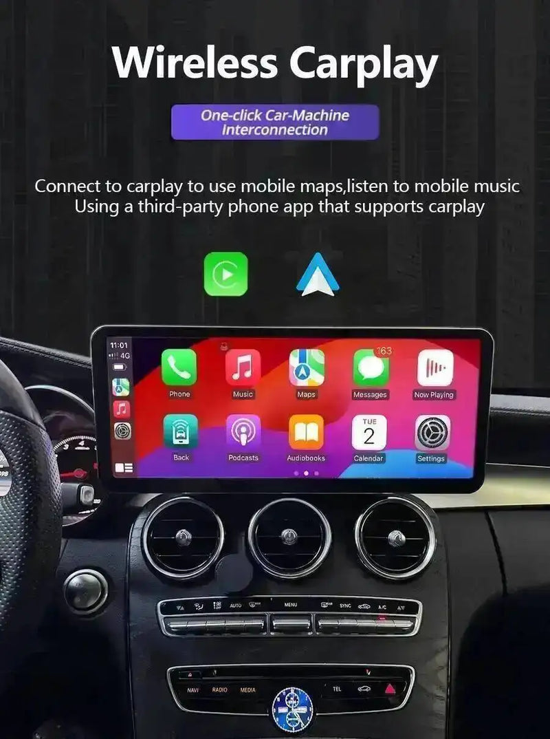 Autoradio Android 14 Mercedes-Benz GLC X253, C et Classe V W447 2015-2021 Écran 14,6 pouces CarPlay 4K