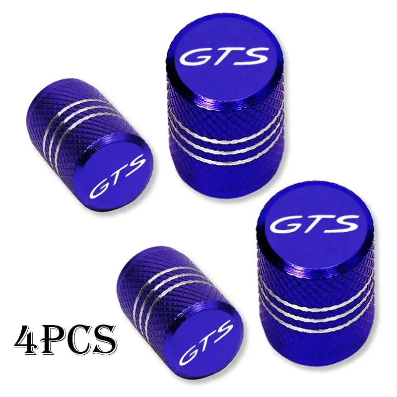 Bouchons de Valve Porsche GTS Lot de 4 en Métal Coloré pour Cayenne Cayman Panamera Macan 911 718