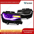 Phares LED RGB Chevrolet Camaro 2014-2015 Double Faisceau Feux de Jour Couleur Pilotables par Application