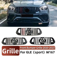 Calandre Mercedes GLE W167 2020-2023 Style Panamericana Noir Carbone Rouge