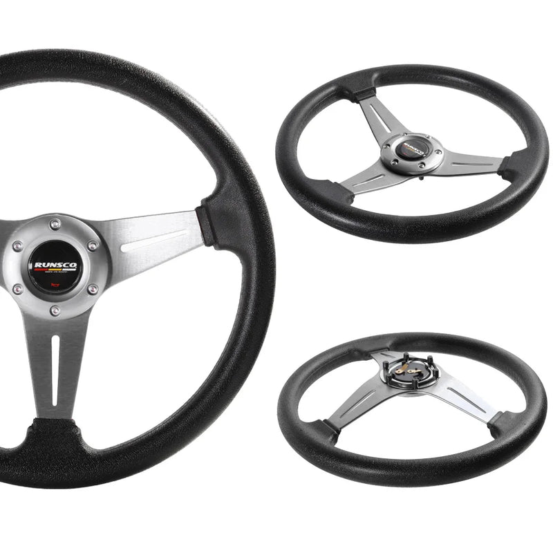 Volant Sport Universel 350 mm Aluminium et PU
