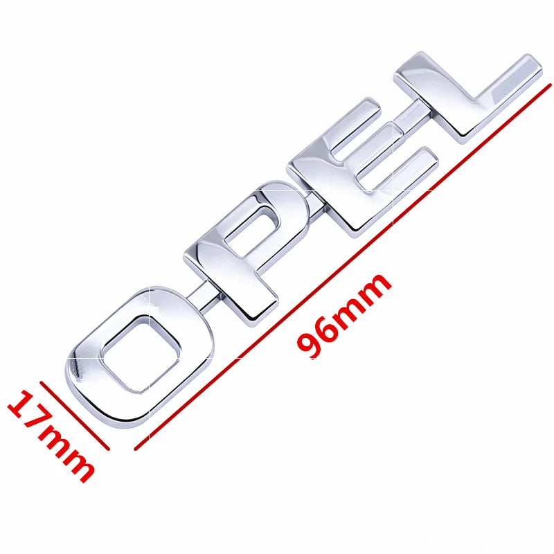 Logo Opel et Corsa Lettres 3D en Métal Emblème Autocollant pour Coffre Arrière Noir ou Argent