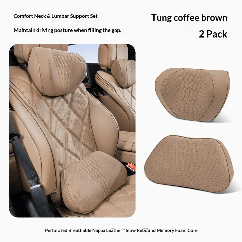 Coussin de Nuque et Soutien Lombaire Voiture Universel