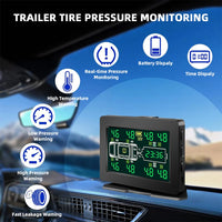 Capteur de Pression des Pneus Solaire TPMS 6 ou 8 Roues Écran LCD