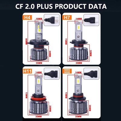 Ampoules LED OSRAM H4 H7 H8 H11 HB3 HB4 6000K 80W