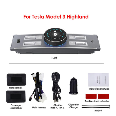 Bouton de Console Centrale LCD Tesla Model 3 Highland Y Juniper