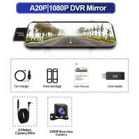 Dual-Camera 1080P Dashcam with 10-Inch Touchscreen