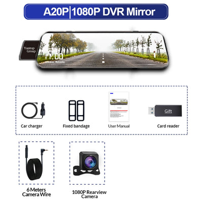 Dashcam Double Caméra 1080P Écran Tactile 10 Pouces