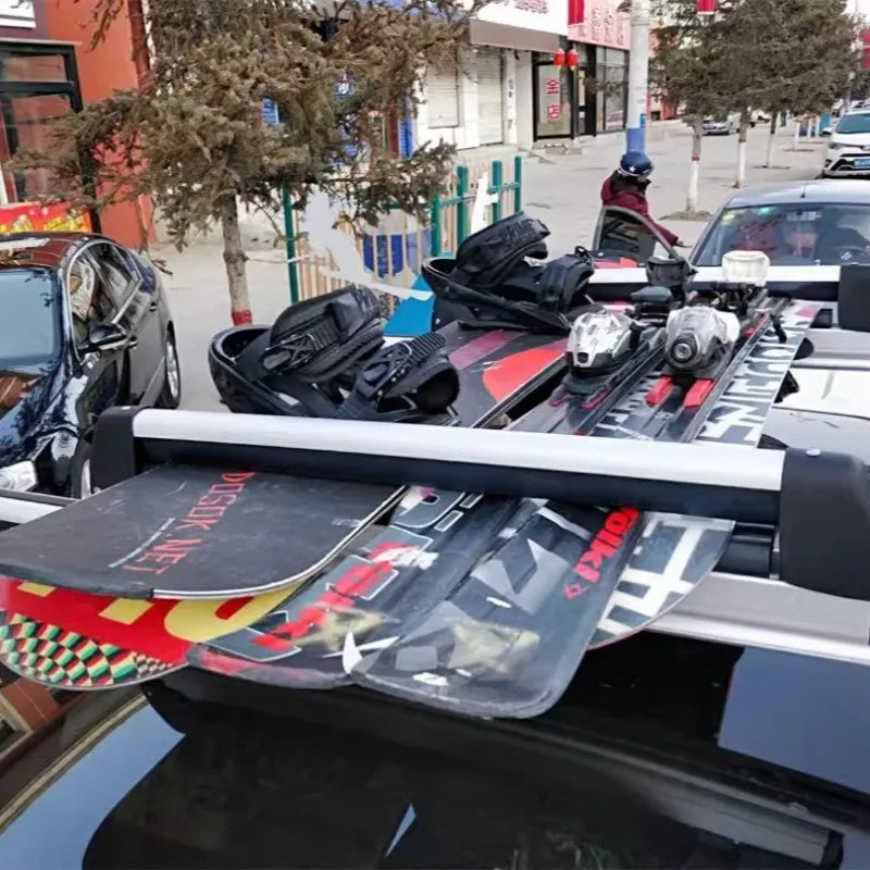 Porte-Skis de Toit Aluminium Coulissant Verrouillable