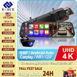 Dashcam A54 10 Pouces 4K CarPlay Sans Fil
