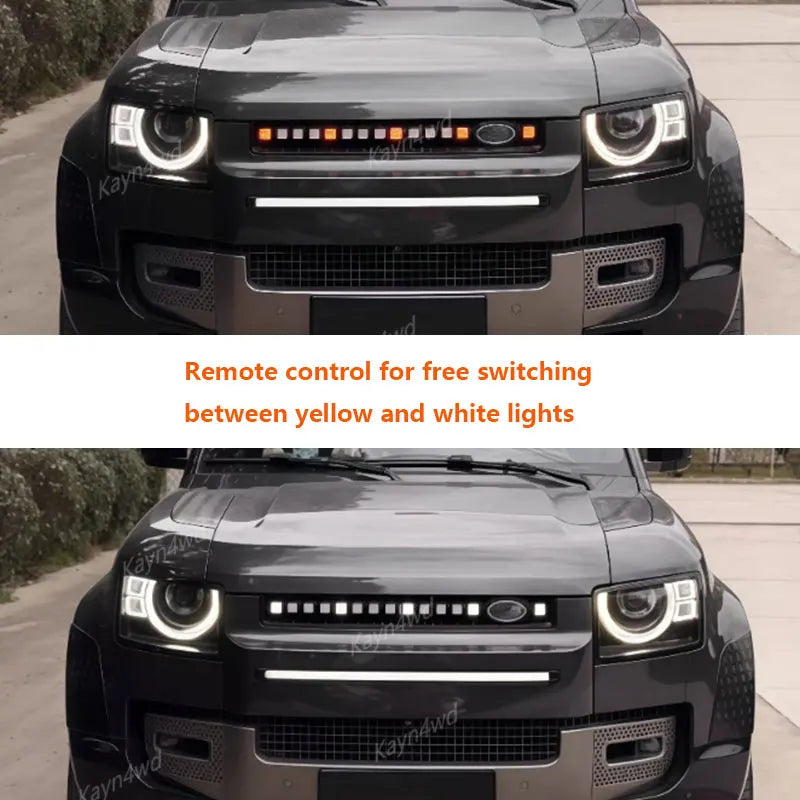 Calandre LED Dynamique Land Rover Defender L663 90 110 130 2020-2026 Type OCTA Jaune Blanc