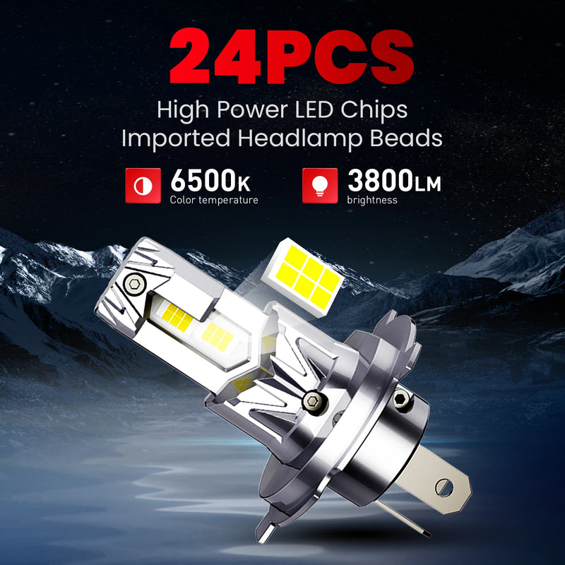 Ampoule LED Phare Mini Sans Fil H7 H4 6500K Universelle