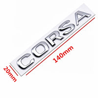 Logo Opel et Corsa Lettres 3D en Métal Emblème Autocollant pour Coffre Arrière Noir ou Argent