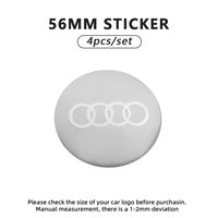 Cache-Moyeux Audi A3 A4 RS3 56mm 60mm 65mm Emblème — vue en situation