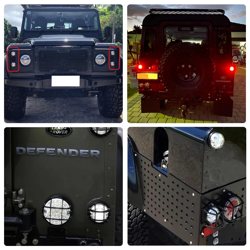 Kit Feux Arrière LED Land Rover Defender 90 110 1983-2016 Lentille Transparente