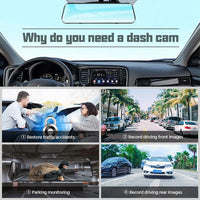 Dual-Camera 1080P Dashcam with 10-Inch Touchscreen
