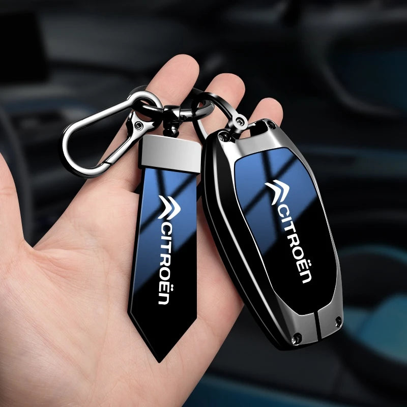 Étui de Protection Clé Citroën C1 C2 C3 C4 C5 C6 VTS Xsara C-Crosser Berlingo Jumpy Alliage de Zinc Noir ou Bleu