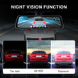 Dashcam Miroir Podofo 4K Écran Tactile 9,66 Pouces avec Caméra de Recul, Vision Nocturne et Surveillance 24 h
