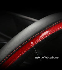 Couvre Volant Peugeot 208 308 2008 Forme D Cuir Bandes Laquées