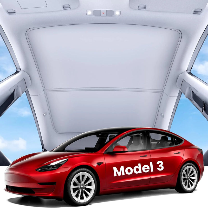 Pare-Soleil Toit Vitré Tesla Model 3 Highland Model Y Juniper 2 Pièces Tissu Isolant