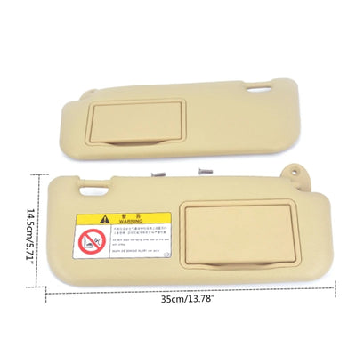 Pare-Soleil Voiture Beige ou Gris avec Miroir de Courtoisie