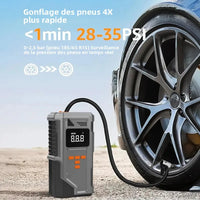 Booster de Batterie Voiture Grand Froid avec Compresseur 150 PSI Arrêt Auto