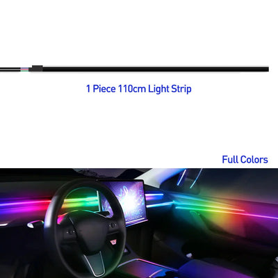Bandes Acryliques Éclairage d'Ambiance RGB Voiture 110 cm