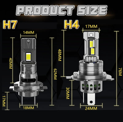 Ampoules LED Canbus H7 H4 800000LM Mini Universelles