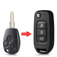 Coque de Clé Renault Mégane Clio Duster Kangoo Modus Twingo Dacia Sandero Logan Nissan Kubistar Clé Rabattable Modifiée