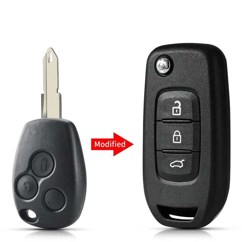 Coque de Clé Renault Mégane Clio Duster Kangoo Modus Twingo Dacia Sandero Logan Nissan Kubistar Clé Rabattable Modifiée