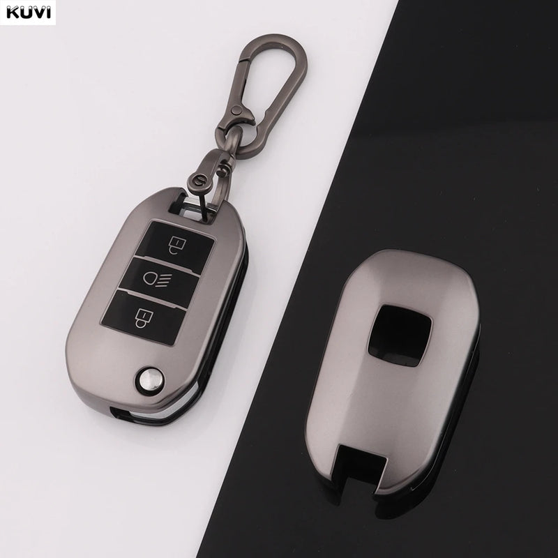 Étui de Protection Clé Peugeot 208 308 3008 5008 Citroën C3 C4 Gris Anthracite Clé à Rabat