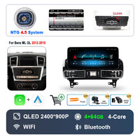 Autoradio Android 16 Mercedes ML GL GLE GLS W166 X166 2012-2019 Écran 12,3 pouces CarPlay NTG