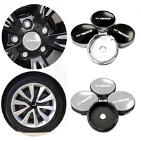 Cache-Moyeux GT Sport 56 ou 60 mm, Lot de 4, Noir ou Argent, pour Renault Clio, Twingo, Zoe, Mégane, Duster