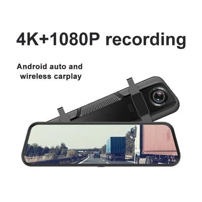 Dashcam A54 10 Pouces 4K CarPlay Sans Fil