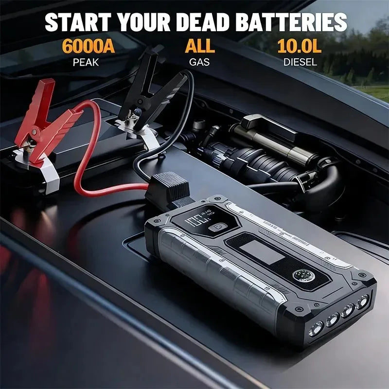 Booster de Batterie Voiture 6000A 12V Moteurs Essence