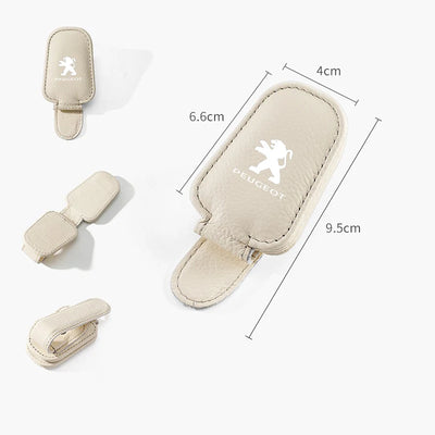Clip Porte-Lunettes de Pare-Soleil Cuir Peugeot 206 308 3008