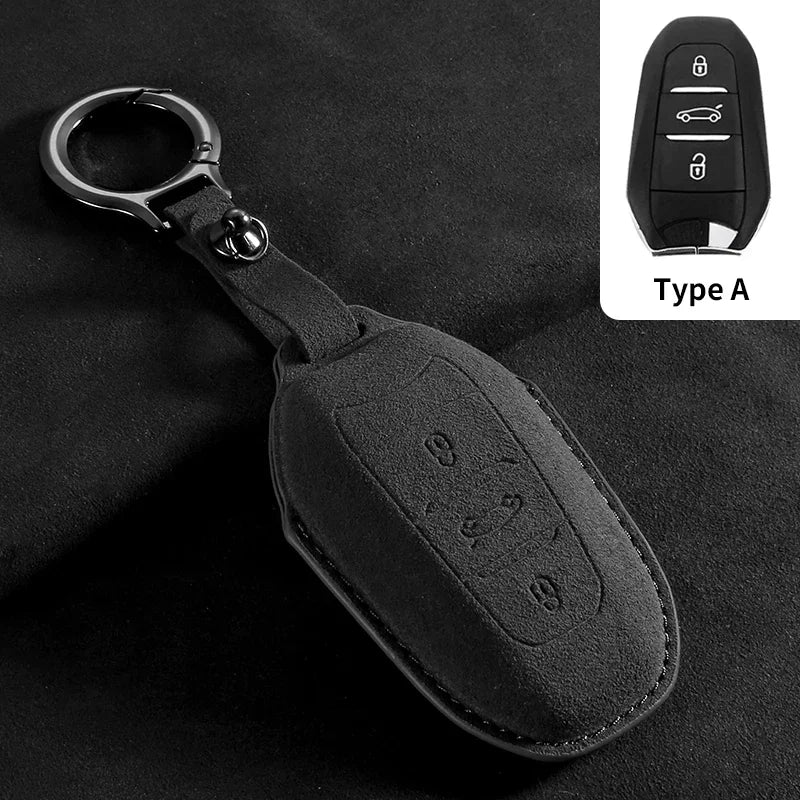 Coque de Clé Peugeot Citroën Suédine Clé Repliable ou Fixe 3 Touches