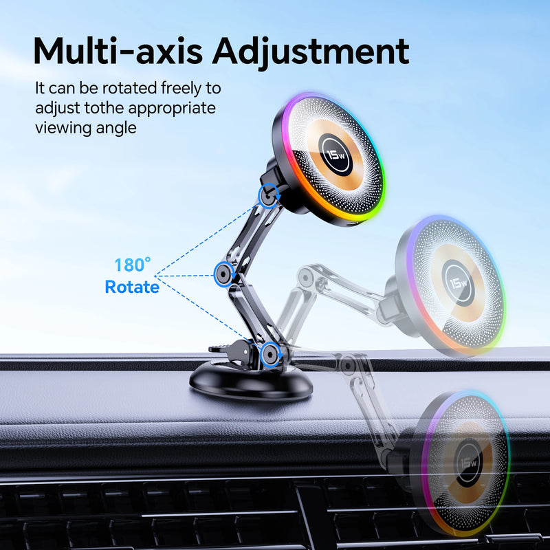 Magnetic Car Phone Holder with 15W Charging