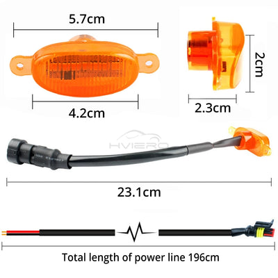 Éclairage LED Ambre Universel 12V Voiture 4 Pièces