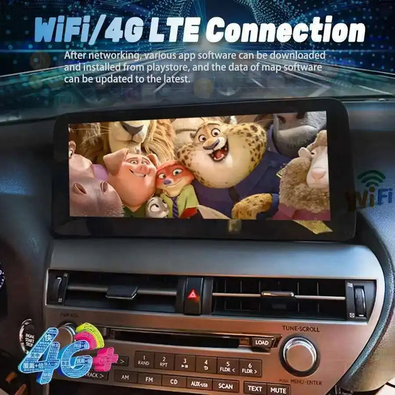 Autoradio Android 14 Écran QLED 12,3 Pouces Lexus RX 270 350 450h 2009-2015 CarPlay Double Système