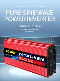 Convertisseur Pur Sinus 12V 24V 220V Voiture 1000 à 8000 W